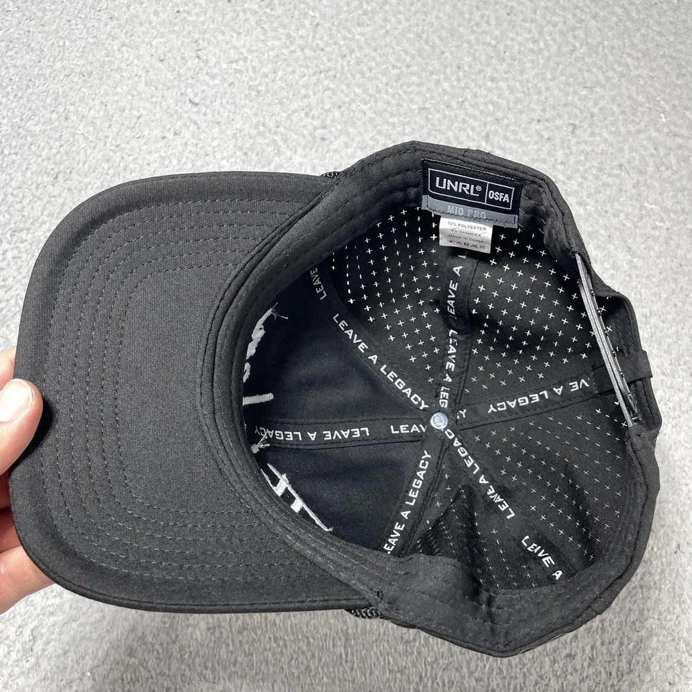 UNRL Thielen Foundation Hat‎ Cap Snap Back One Size Mens Black Mid Pro Rope Mesh